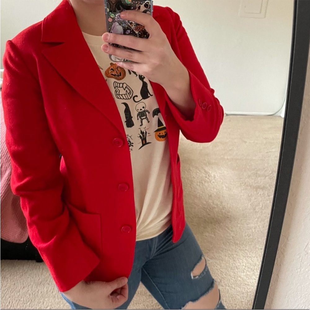 Vintage Pendleton red wool blazer suit jacket 10 (small) - Picture 2 of 10